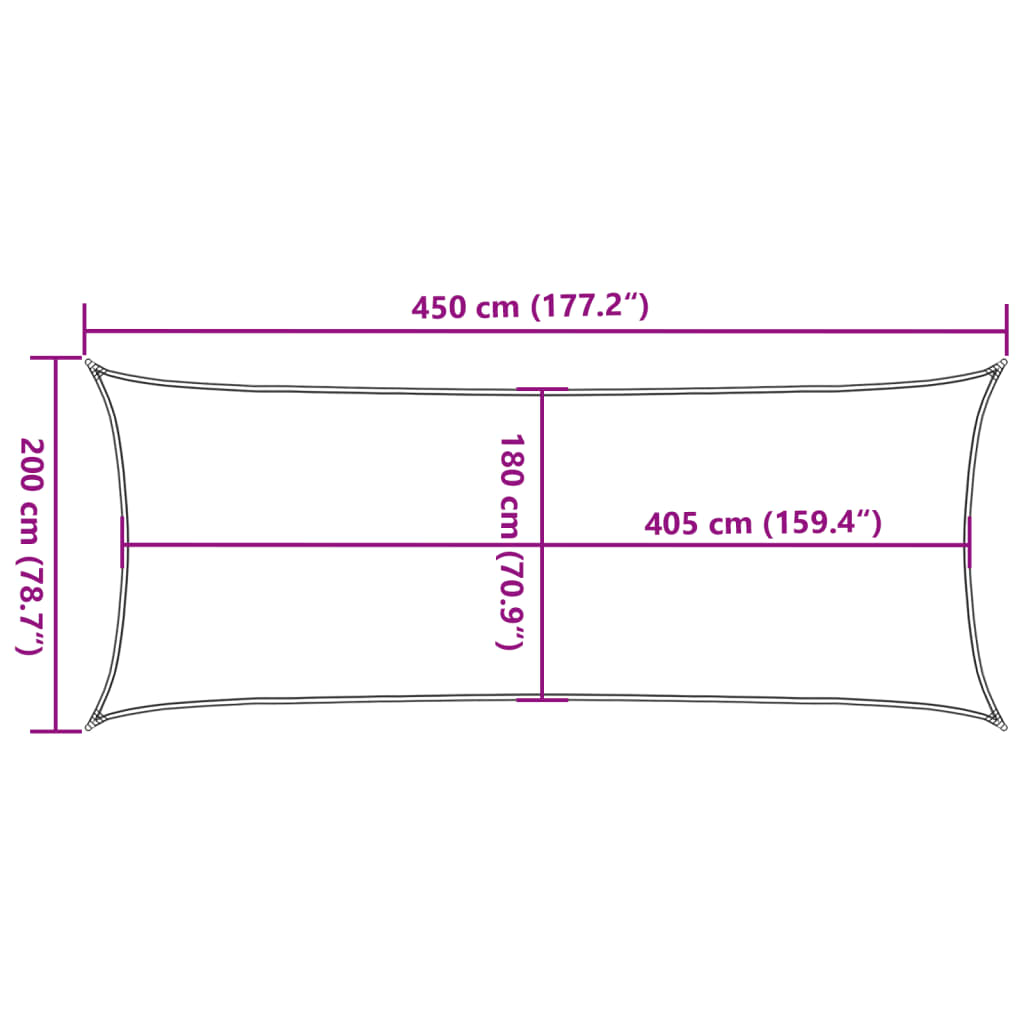 Sonnensegel 160 g/m² Dunkelgrün 2x4,5 m HDPE