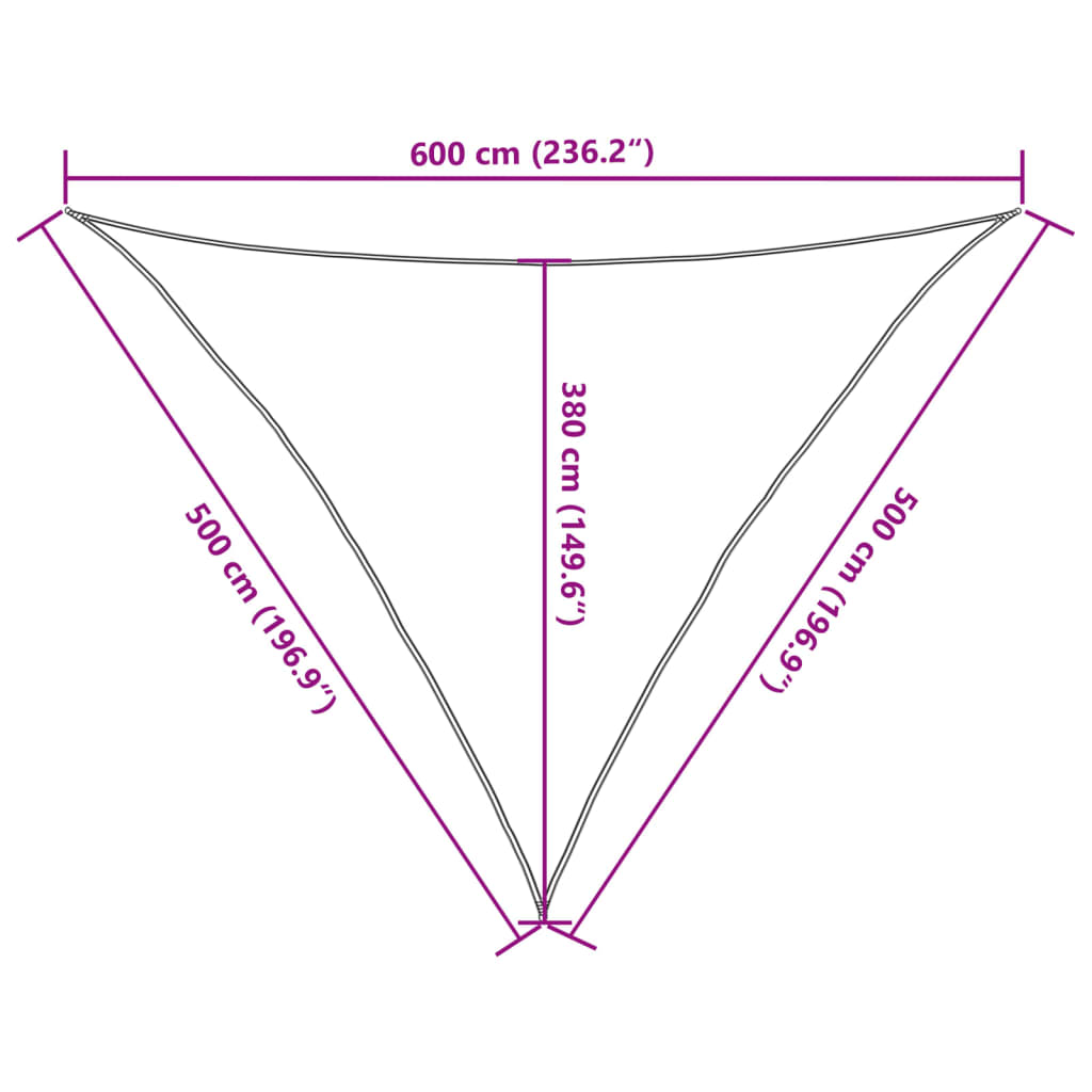Sonnensegel 160 g/m² Dunkelgrün 5x5x6 m HDPE
