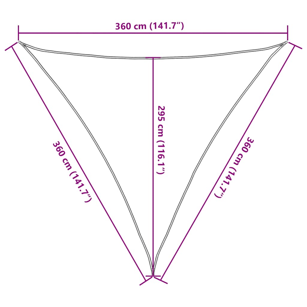 Sonnensegel 160 g/m² Dreieckig Orange 3,6x3,6x3,6 m HDPE