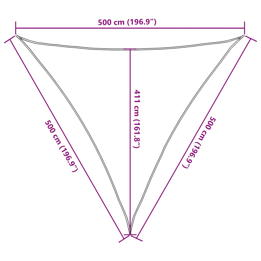 Sonnensegel 160 g/m² Dreieckig Orange 5x5x5 m HDPE
