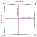 Sonnensegel 160 g/m² Schwarz 2,5x2,5 m HDPE
