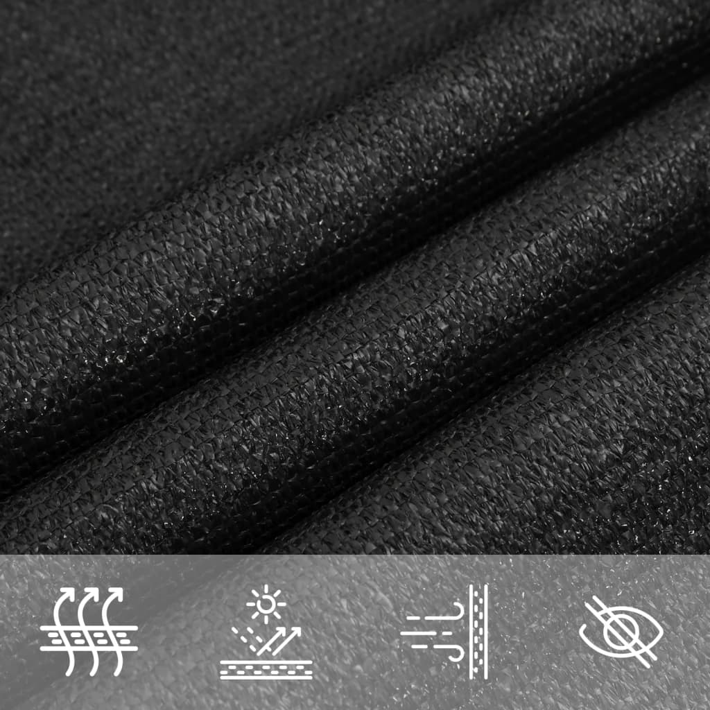 Sonnensegel 160 g/m² Schwarz 6x6 m HDPE