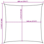 Sonnensegel 160 g/m² Schwarz 6x6 m HDPE