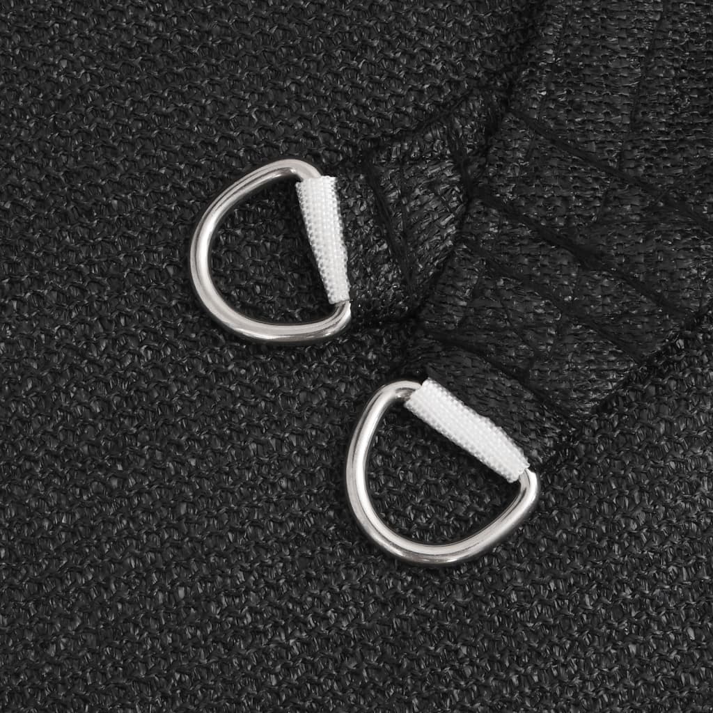 Sonnensegel 160 g/m² Schwarz 2,5x3 m HDPE