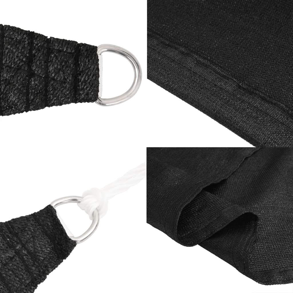 Sonnensegel 160 g/m² Schwarz 2,5x3 m HDPE
