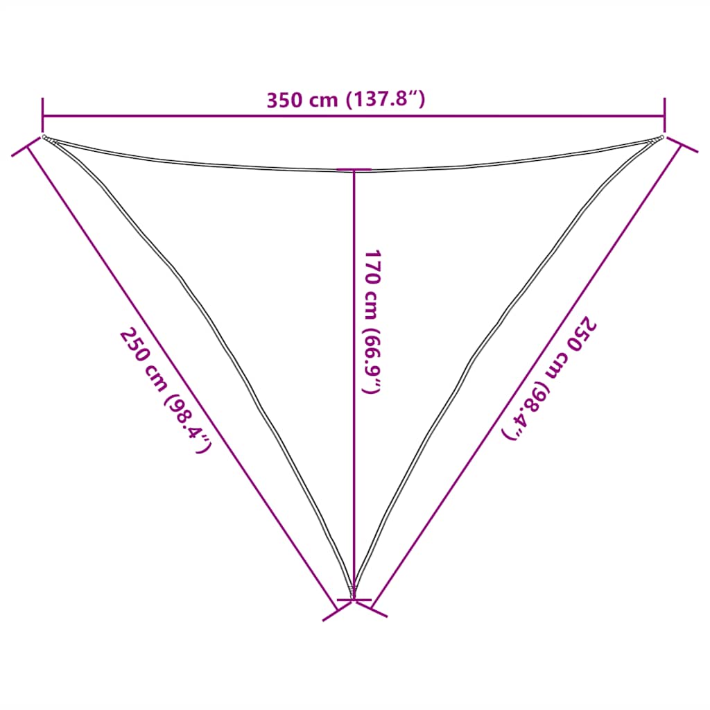 Sonnensegel 160 g/m² Schwarz 2,5x2,5x3,5 m HDPE