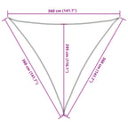 Sonnensegel 160 g/m² Schwarz 3,6x3,6x3,6 m HDPE