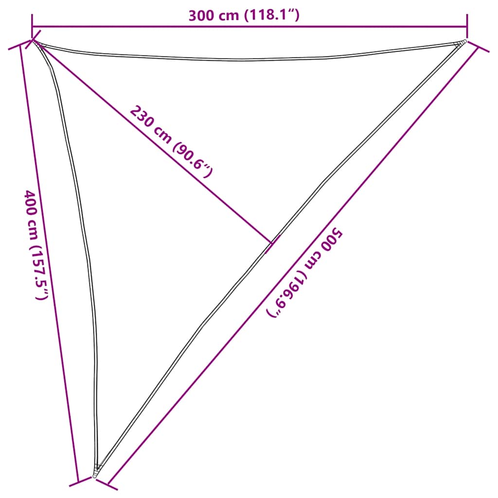 Sonnensegel 160 g/m² Schwarz 3x4x5 m HDPE