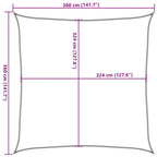 Sonnensegel 160 g/m² Braun 3,6x3,6 m HDPE