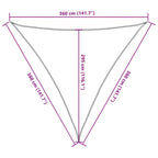 Sonnensegel 160 g/m² Braun 3,6x3,6x3,6 m HDPE
