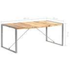 Esstisch 180x90x75 cm Raues Mango-Massivholz
