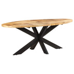 Esstisch Oval 200x100x75 cm Raues Mangoholz