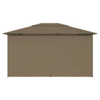 Gartenzelt mit Vorhängen 4x3 m Taupe 180 g/m²