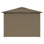 Gartenzelt mit Vorhängen 4x3 m Taupe 180 g/m²