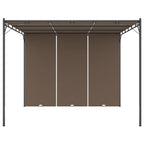 Gartenpavillon mit Seitenvorhang 3x3x2,25 m Taupe