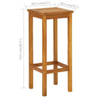 3-tlg. Balkon-Bar-Set Massivholz Akazie