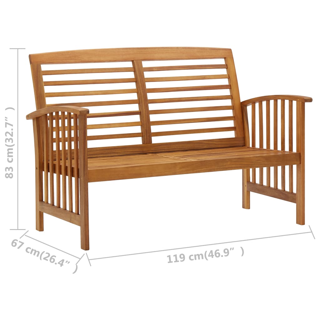 2-tlg. Garten-Lounge-Set Massivholz Akazie