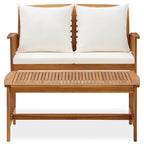 2-tlg. Garten-Lounge-Set mit Kissen Massivholz Akazie