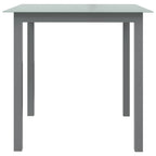 Gartentisch Hellgrau 80x80x74 cm Aluminium und Glas