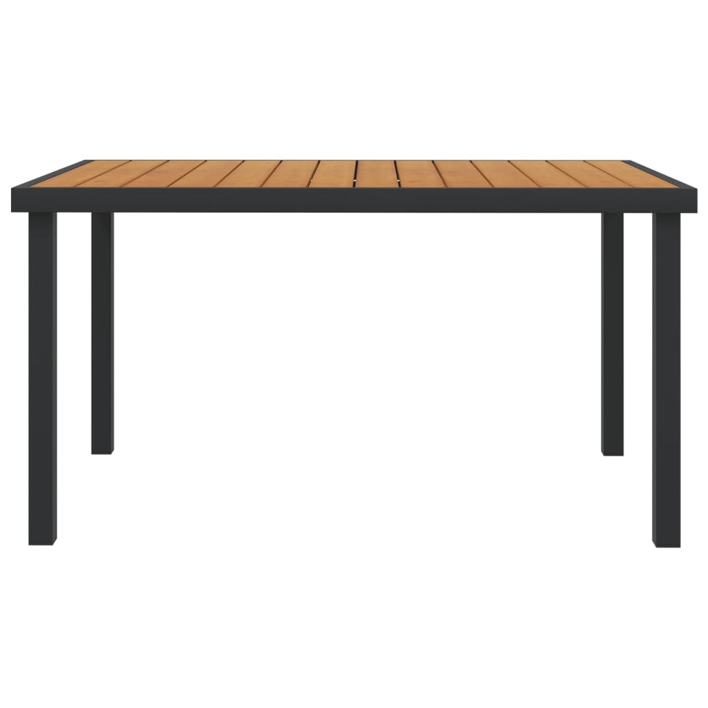 Gartentisch Braun 140x90x74 cm Aluminium und WPC