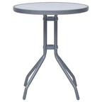 Gartentisch Hellgrau 60 cm Stahl und Glas