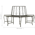 Baumbank Halbrund 160 cm Stahl