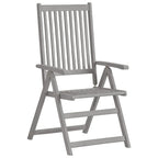 Verstellbare Gartenstühle 3 Stk. Grau Massivholz Akazie