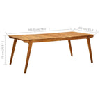 Gartentisch 201,5x100x75 cm Akazie Massivholz
