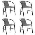 Gartenstühle 4 Stk. Kunststoff Rattan-Optik und Stahl 110 kg