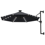 Sonnenschirm zur Wandmontage mit LEDs 300 cm Anthrazit