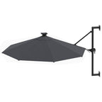 Sonnenschirm zur Wandmontage mit LEDs 300 cm Anthrazit