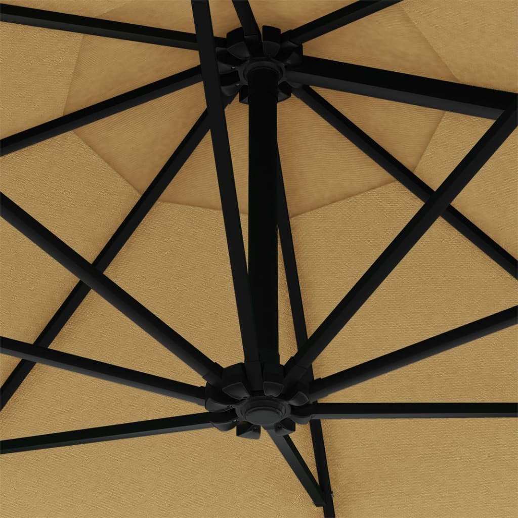 Sonnenschirm zur Wandmontage mit LEDs 300 cm Taupe