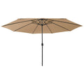 Sonnenschirm mit LED-Beleuchtung 400 cm Taupe