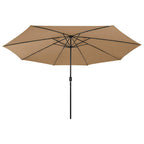Sonnenschirm mit LED-Beleuchtung 400 cm Taupe