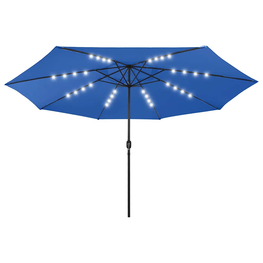 Sonnenschirm mit LED-Beleuchtung 400 cm Azurblau