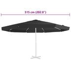 Ersatzbezug für Sonnenschirm Schwarz 515 cm