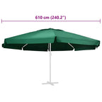 Ersatzbezug für Sonnenschirm Grün 610 cm