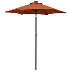 Sonnenschirm mit LED-Beleuchtung Terrakotta 200x211 cm Alu