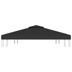 Pavillon-Dachplane mit Kaminabzug 310 g/m² 3x3 m Schwarz