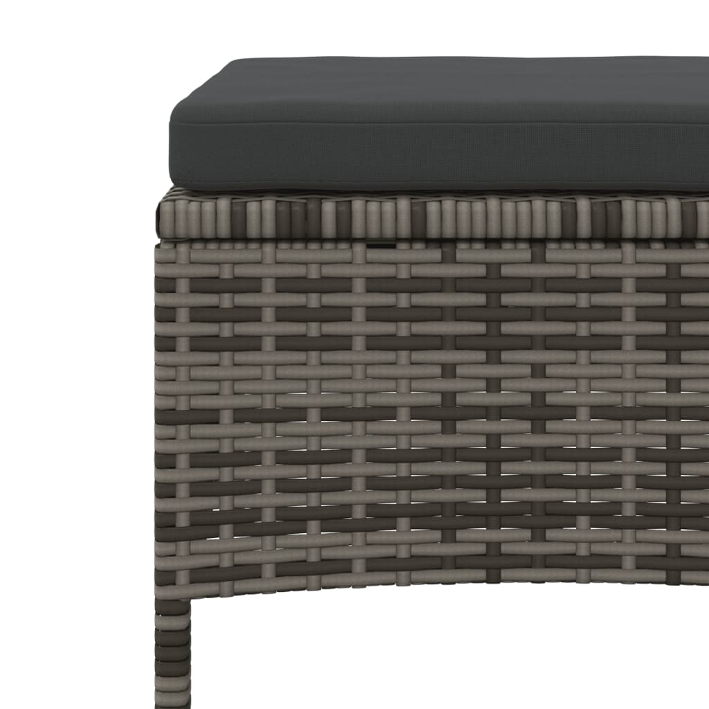 2-Sitzer-Gartensofa mit Teetisch und Hocker Poly Rattan Grau