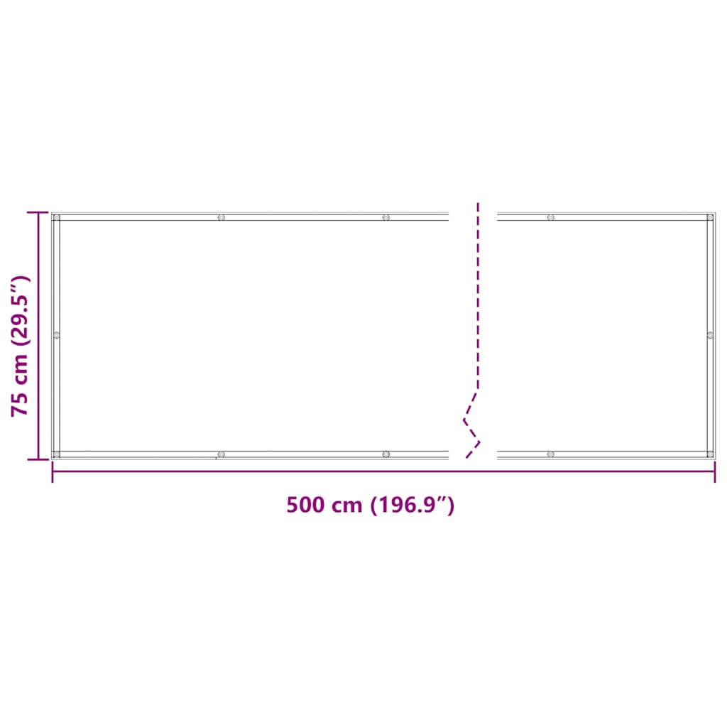 Balkon-Sichtschutz Anthrazit 75x500 cm Oxford-Gewebe