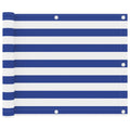 Balkon-Sichtschutz Weiß und Blau 75x500 cm Oxford-Gewebe