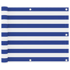 Balkon-Sichtschutz Weiß und Blau 75x500 cm Oxford-Gewebe