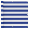 Balkon-Sichtschutz Weiß und Blau 90x300 cm Oxford-Gewebe