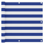 Balkon-Sichtschutz Weiß und Blau 90x300 cm Oxford-Gewebe