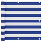 Balkon-Sichtschutz Weiß und Blau 90x400 cm Oxford-Gewebe