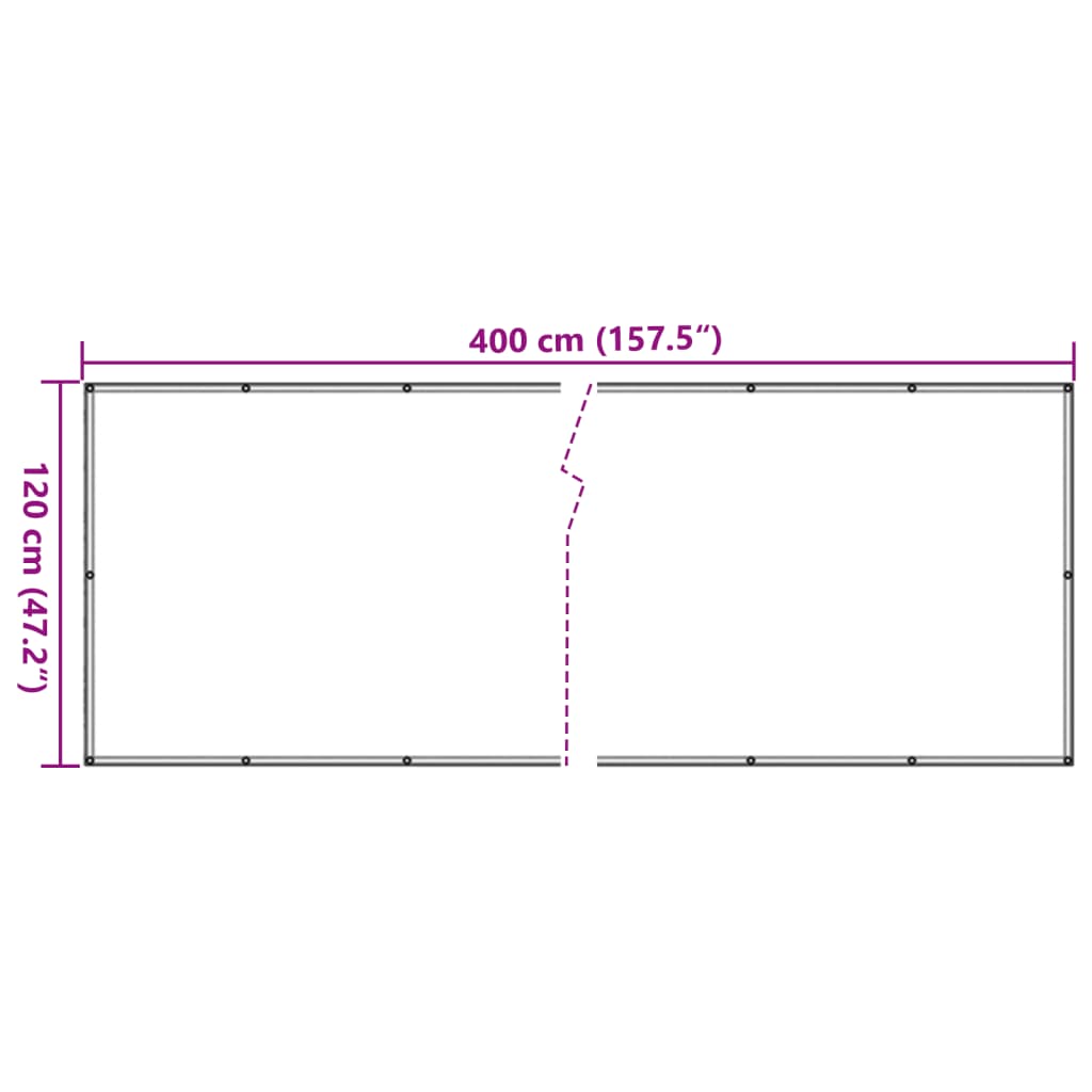 Balkon-Sichtschutz Beige 120x400 cm Oxford-Gewebe