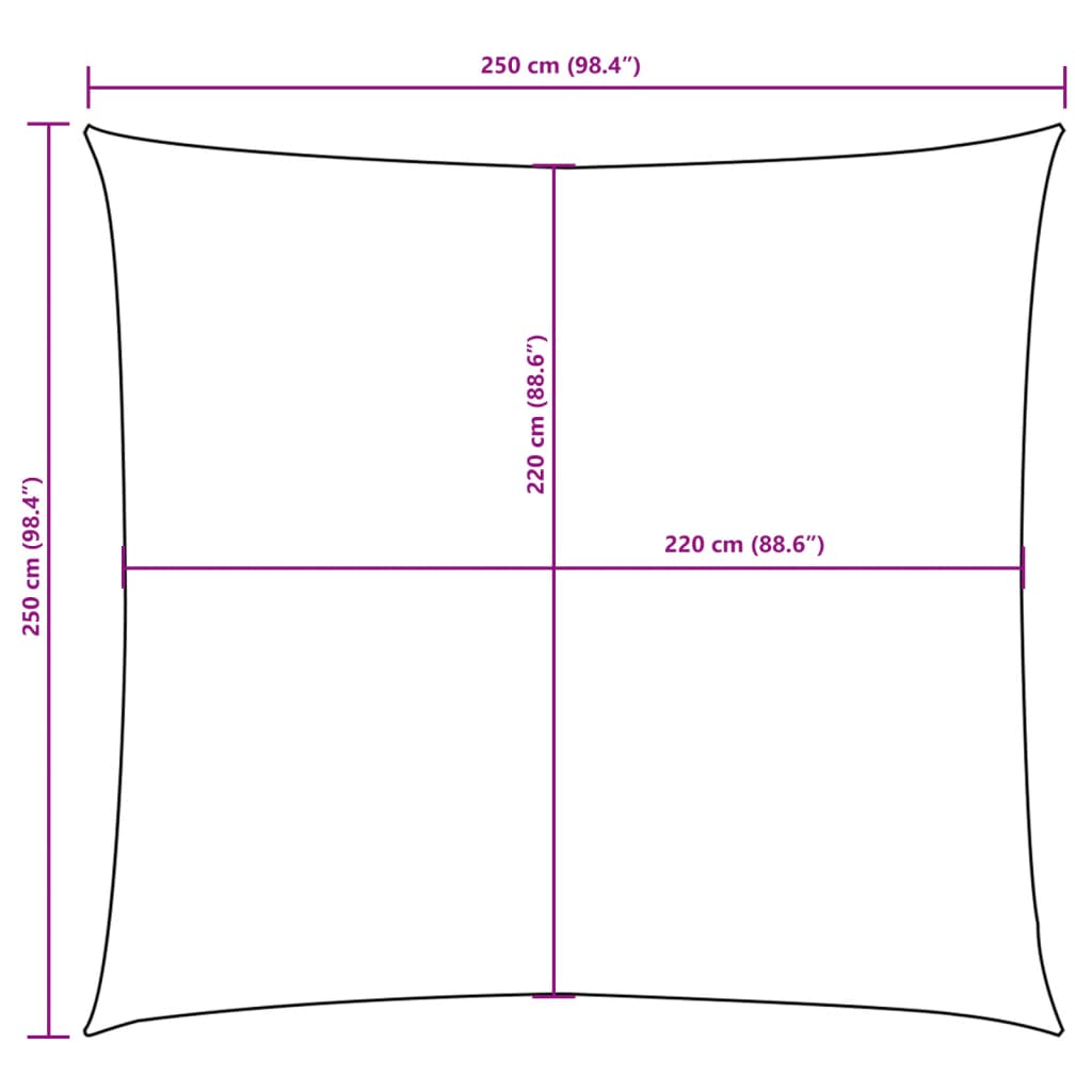 Sonnensegel Oxford-Gewebe Quadratisch 2,5x2,5 m Cremeweiß