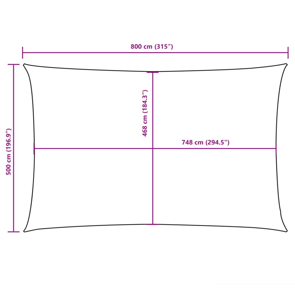 Sonnensegel Oxford-Gewebe Rechteckig 5x8 m Creme