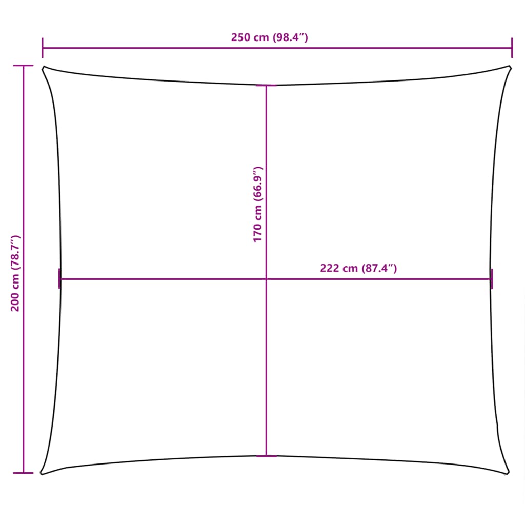 Sonnensegel Oxford-Gewebe Rechteckig 2x2,5 m Weiß